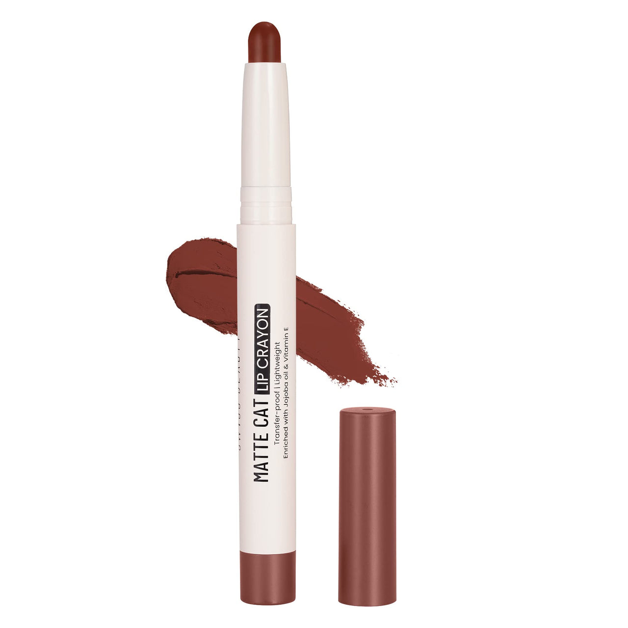 Swiss Beauty Non-Transfer Matte Cat Lip Crayon | Water-Resistant | Long-Lasting 8 Hours Stay | Retractable Lip Crayon | Shade - Barn Red, 1.5g |