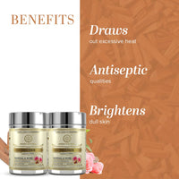 Khadi Natural Sandal and Rose Herbal Face Pack | Controls Excess Oil | Face Pack for Acne | Herbal Face Pack for Glowing Skin | Suitable for All Skin Types|Pack of 2 | (50 * 2) (100 gm)