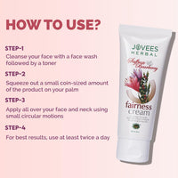 Jovees Herbal Saffron & Bearberry Fairness Face Cream | For Women/Men | Bright, Even Toned and Glowing Skin | UVA/UVB Protection | Paraben and Alcohol Free | 60GM