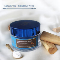 Blue Nectar Ayurvedic Sandalwood Radiance and Skin Brightening Cream Moisturizing Day Cream for Women for Daily Use Plant Based Face Cream for Women (13 Herbs, 50g)