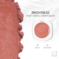 SIMPLYNAM Velvet Cream Magic Almond Brown Blush | 4.5g | Multi-Purpose | Lightweight & Creamy | Highly Pigmented & Buildable | Sweat & Water-Resistant | Hydrating with Rosehip & Vanilla Fruit Oil