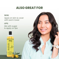 Rey Naturals Extra Virgin Olive Oil For Hair | Pure Olive Oil for Skin | Deeply Moisturizes, Repairs And Strengthens | olive oil for baby massage | Good Hair Texture | Adds Shine - 200ml