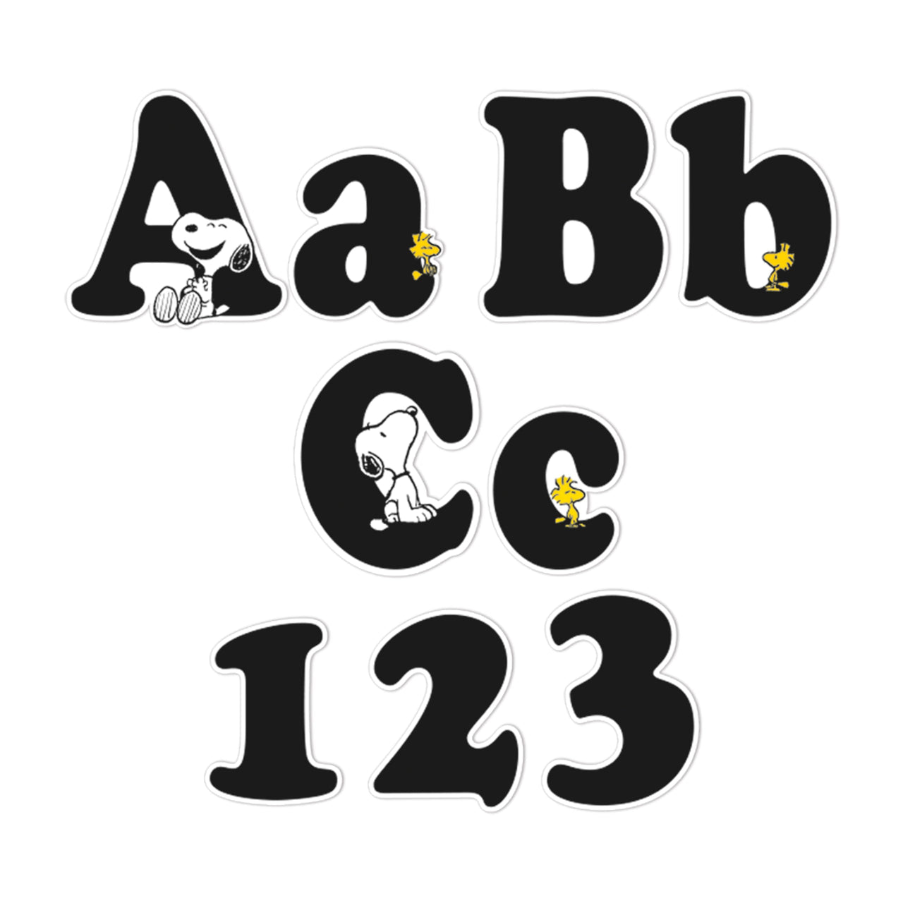 Eureka Peanuts Letter, Number, Punctuation Mark, and Symbol Classroom Decorations for Teachers, 4" H, 210 Pieces