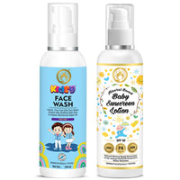 Mom & World Kidsy Face Wash Tear Free, 120ml + Baby Sunscreen Lotion Spf 50 Pa+++
