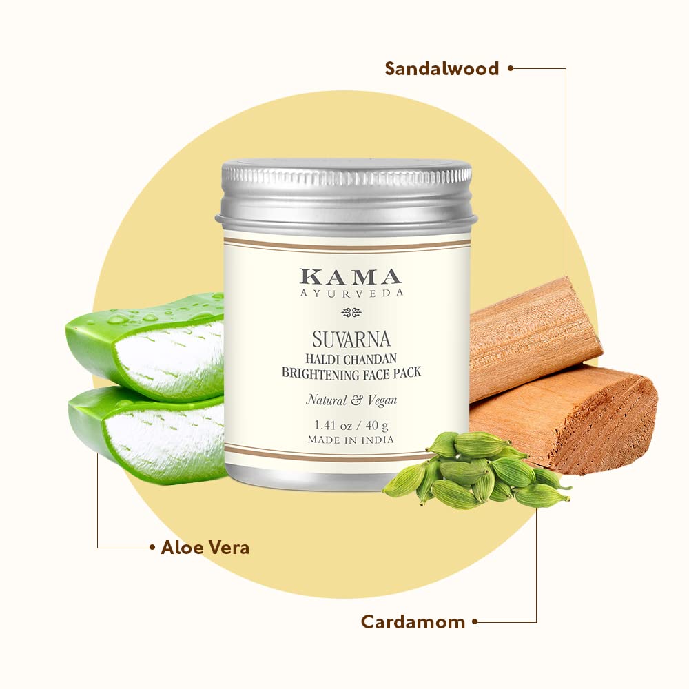 Kama Ayurveda Suvarna Haldi Chandan Brightening Face Pack, 40g
