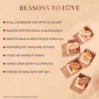 Just Herbs Serum Foundation For Face Makeup With SPF30+ Dewy Finish Full Coverage Waterproof, Sweatproof Foundation For All Skin Types (Ivory)