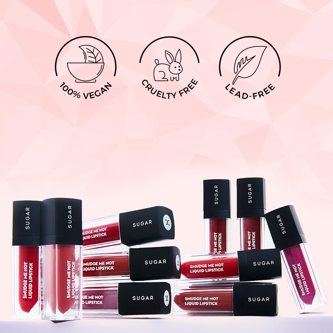 SUGAR Cosmetics Smudge Me Not Liquid Lipsticks for Women | Transferproof & Waterproof | Lasts 12+ Hours | Matte Lipstick | 4.5ml - 52 Modern Auburn (Flamenco Red/Deep Red with blue undertone)