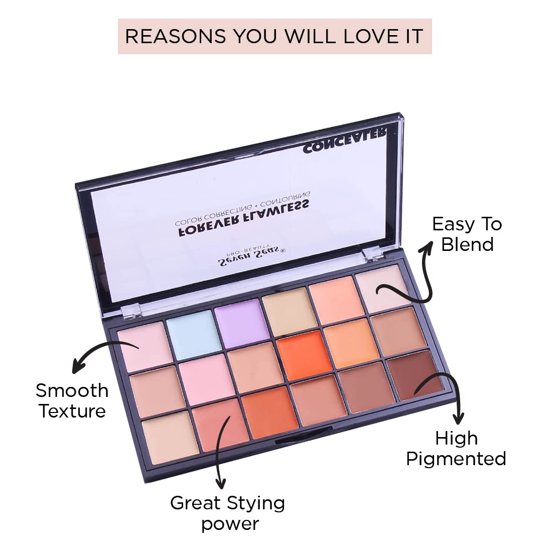 Seven Seas Light weight, Makeup Fixer, | Contour Concealer Palette with | Full Coverage | face makeup (Combo set) (Nude)