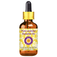 Deve Herbes Pure Lavender Essential Oil (Lavandula angustifolia) with Glass Dropper Steam Distilled 30ml
