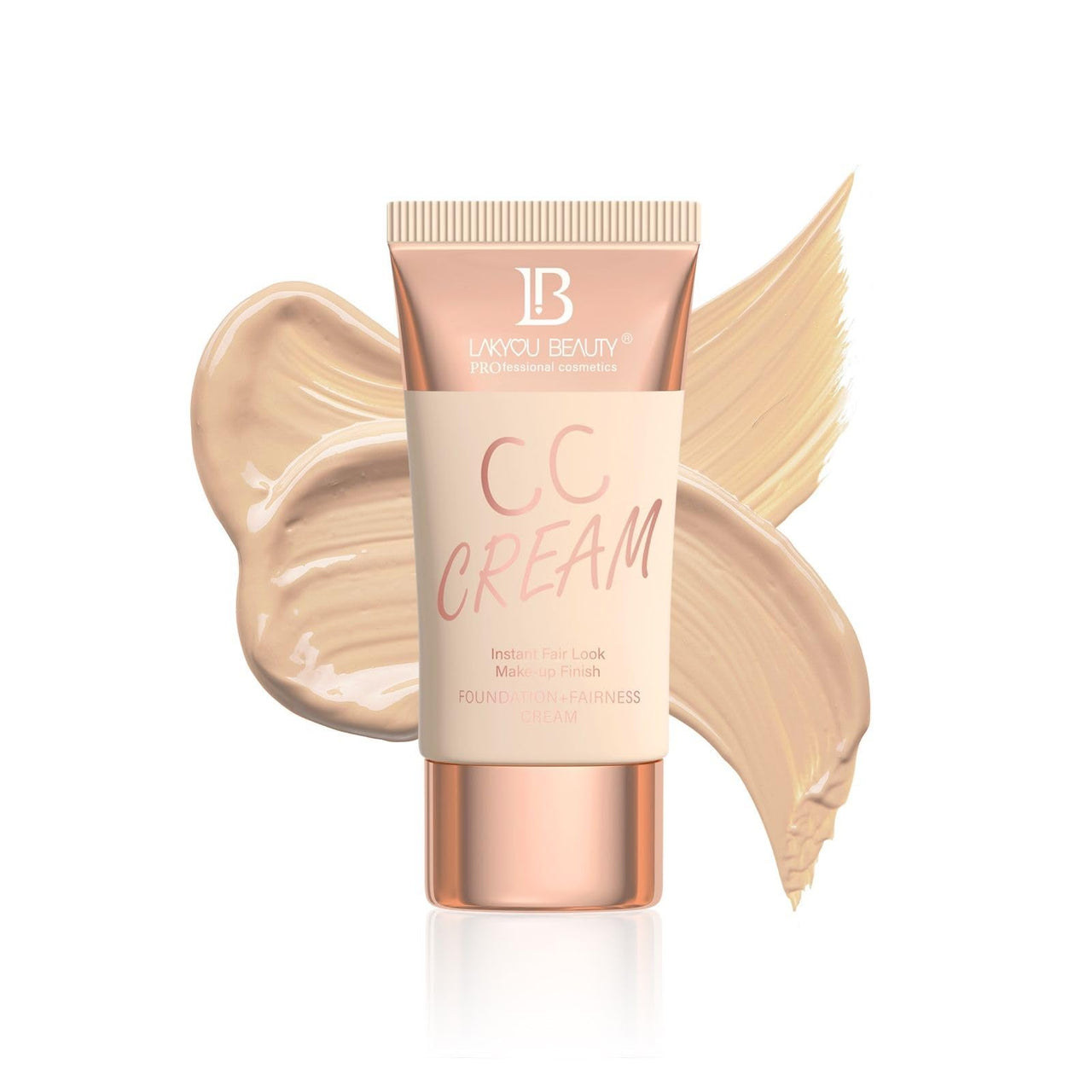 Lakyou Beauty CC Cream | I nstant Fair Look | Makeup Finish | Foundation+Fairness Cream | SPF-15 | Matte Non Oily Feel | Even Skin Tone | Shade-02 (Soft I vory) | 60g