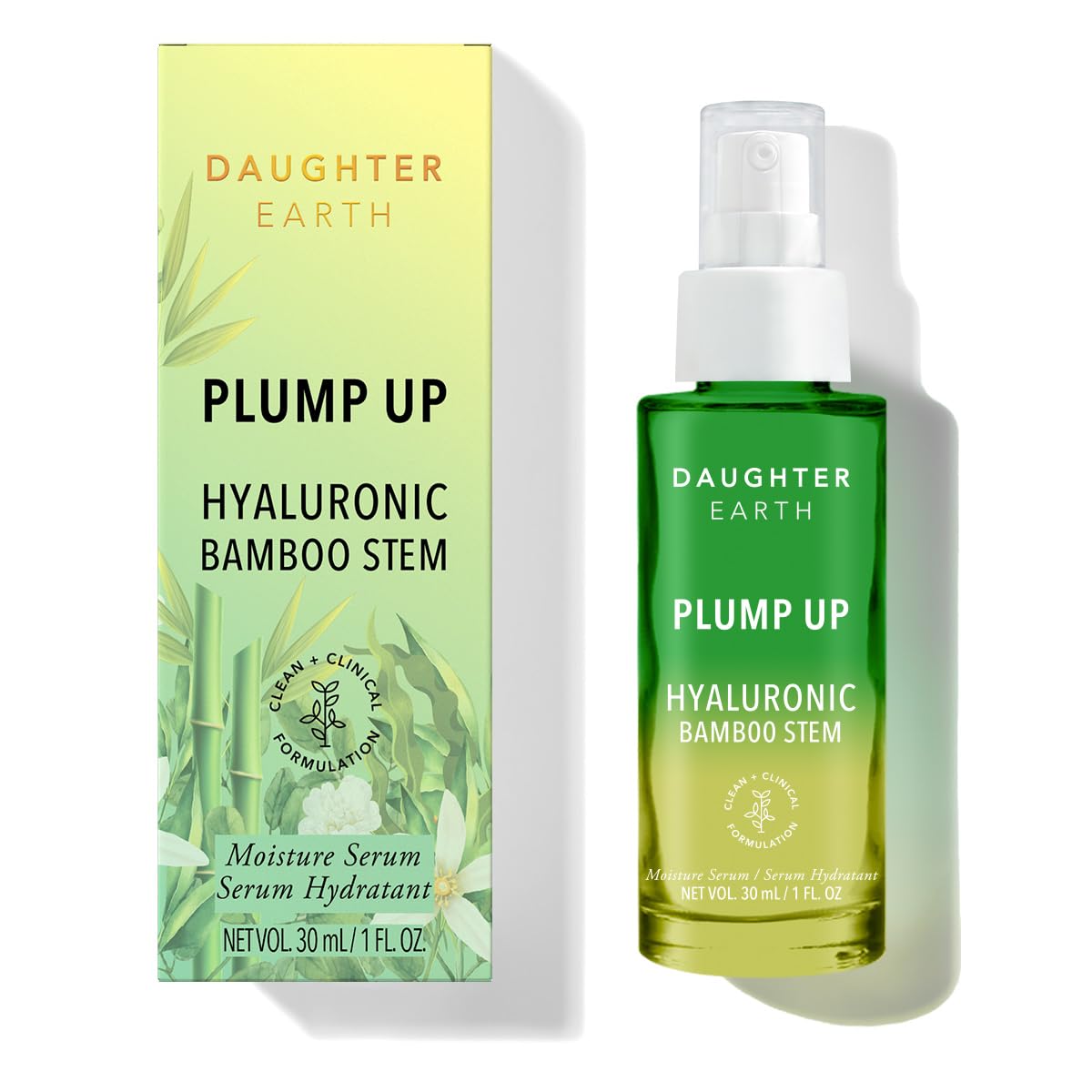DAUGHTER EARTH Hyaluronic Acid Serum For Face | Plump Up Enriched With Multi-Molecular Hyaluronic Acid, Tremella Mushroom, Bamboo Shoots, Seaweed & Provitamin B5 | Get Hydrated & Youthful Skin - 30ml