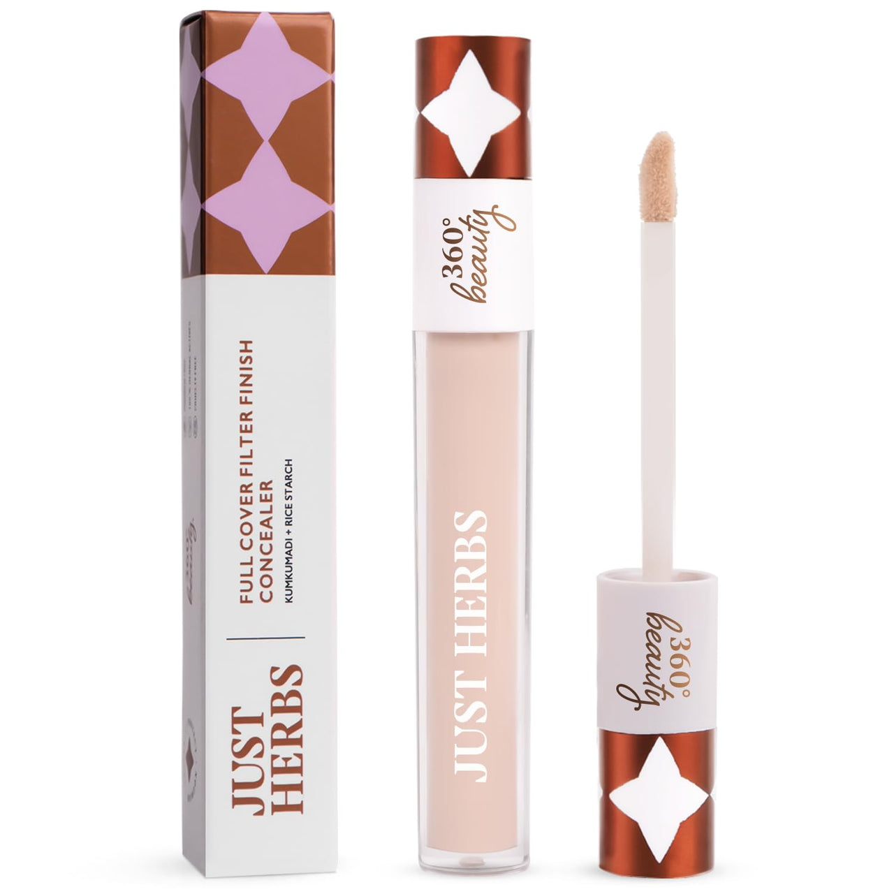 Just Herbs Full Cover Filter Finish Under Eye Light Weighted Matte Finish Concealer for Face Makeup 5 ml (Vanilla)