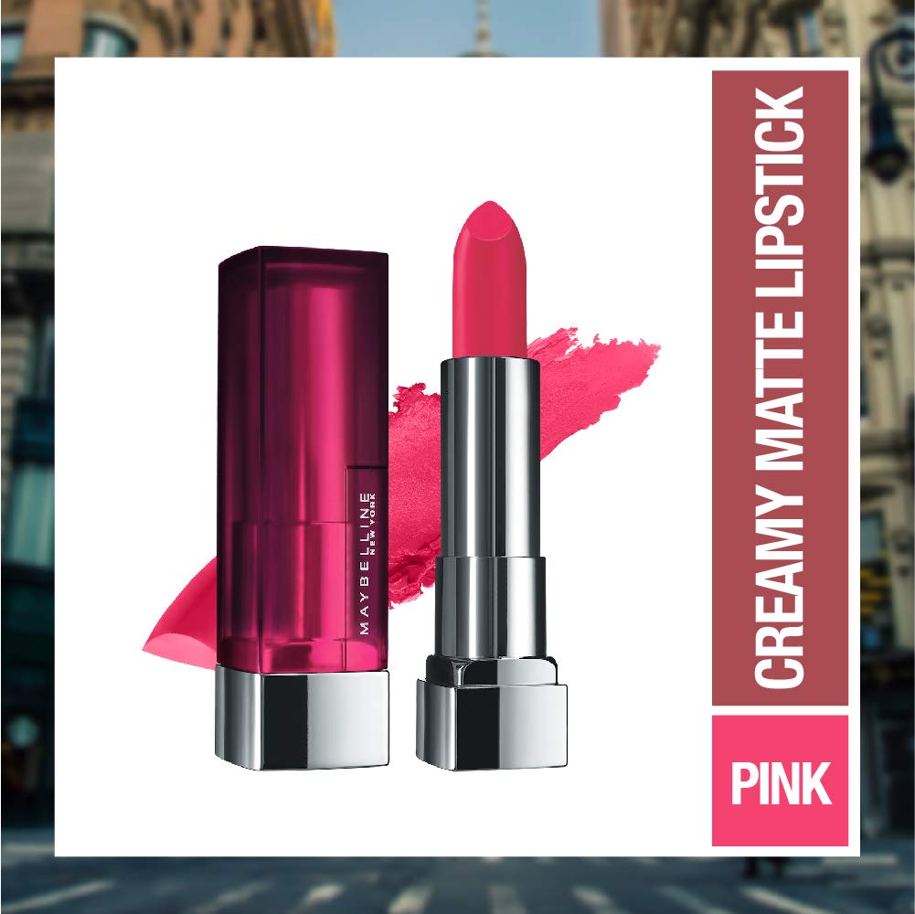 Maybelline New York Color Sensational Creamy Matte, 630 Flaming Fuchsia, 3.9g with FREE Color Sensational Creamy Matte 507 Almond Pink