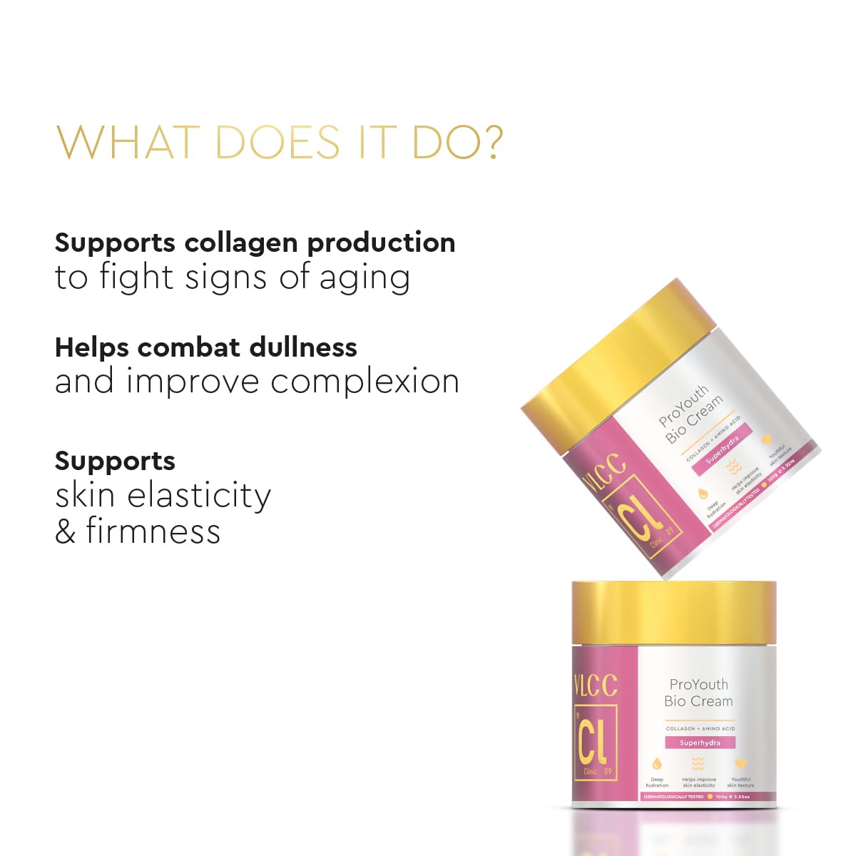 VLCC Clinic ProYouth Bio Cream - 100g | Powered By SuperHydra™ Complex | Anti-Aging Bio Cream with Collagen & Amino Acids | Anti-Aging | Balances Skin Tone | Hydration | Suitable for All Skin Types