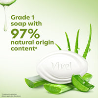 Vivel Aloe Vera Bathing Soap with Vitamin E for Soft Glowing skin, 1200g (150g - Pack of 8), Soap for Women & Men, For All Skin Types