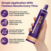 Streax Professional HueMagic Permanent Hair Colour Cream, 90gm |Brown Hair Colour, Dark Brown 3 | No Ammonia hair Color| For All Hair Types