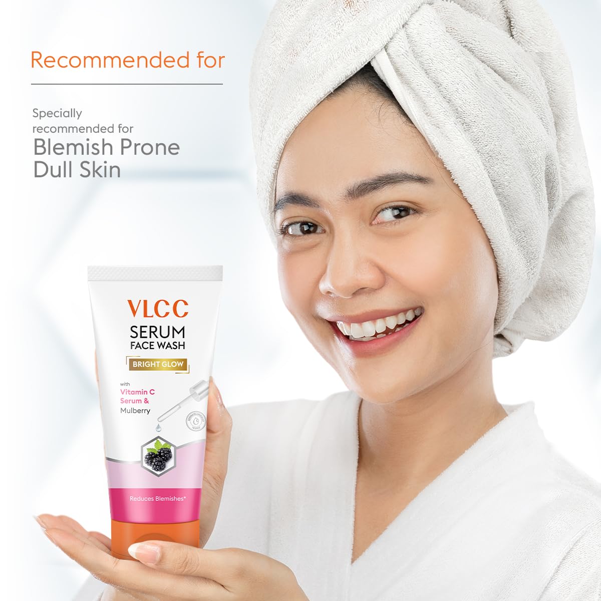 VLCC Serum Facewash - 100ml | with Vitamin C Serum Rich in Antioxidants & Mulberry Extract to Reduce Blemishes & Bright Glow | Dermatologically Tested