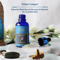Blue Nectar Bakuchi Anti Aging Serum for Fine Lines, Wrinkles & Dark Circles | Plant Based Alternate to Retinol Serum for Face | Oil Free Moisturizer Face Serum for Women & Men (10 Herbs, 30 ml)