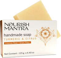 Nourish Mantra turmeric & citrus handmade bathing soap/made with natural & organic ingredients/for men & women/suits all skin types (125 gm)