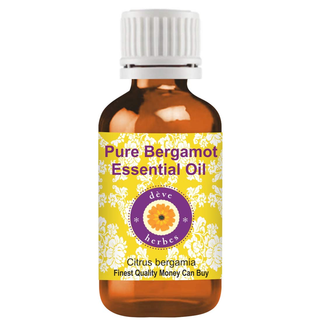 Deve Herbes Bergamot Essential Oil (Citrus bergamia) Pure | Non-Sticky | Non-greasy | Lightweight | Men & Women | All Skin Types | Steam Distilled 15ml