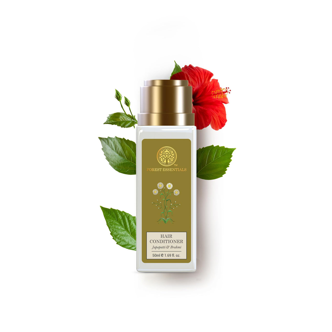 Forest Essentials Travel Hair Conditioner With Cold Pressed Oils & Infusions Of Hibiscus Flowers, Herbs & Leaves For Dry, Frizzy & Chemically Treated Hair (Coconut, Fresh), SLS/SLES Paraben Free, 50ml