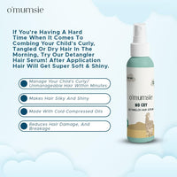 o'mumsie Detangler Hair Serum for Kids | Moisturizes Curly Rough Hair for Frizz Free & Keeps Hair Soft | Enriched With Neroli & Grapeseed Oil - 50 ML