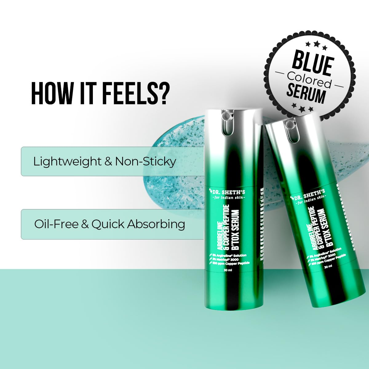Dr. Sheth's Argireline & Copper Peptide B’TOX Serum | Advanced Anti-Aging Formula | 5% Argireline, 3% Matrixyl , 300 ppm Copper peptide|Reduces Fine Lines & Wrinkles | Boosts Collagen | Plumps, Hydrates & Makes Skin Bouncy | For Men & Women | All Skin Typ
