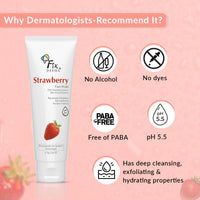 Fixderma Strawberry Face Wash with Vitamin E & Strawberry Extract | Face Wash & Face Cleanser | Face Wash for Oily Skin (All Type Skin) | Face Wash for Women & Men - 75g