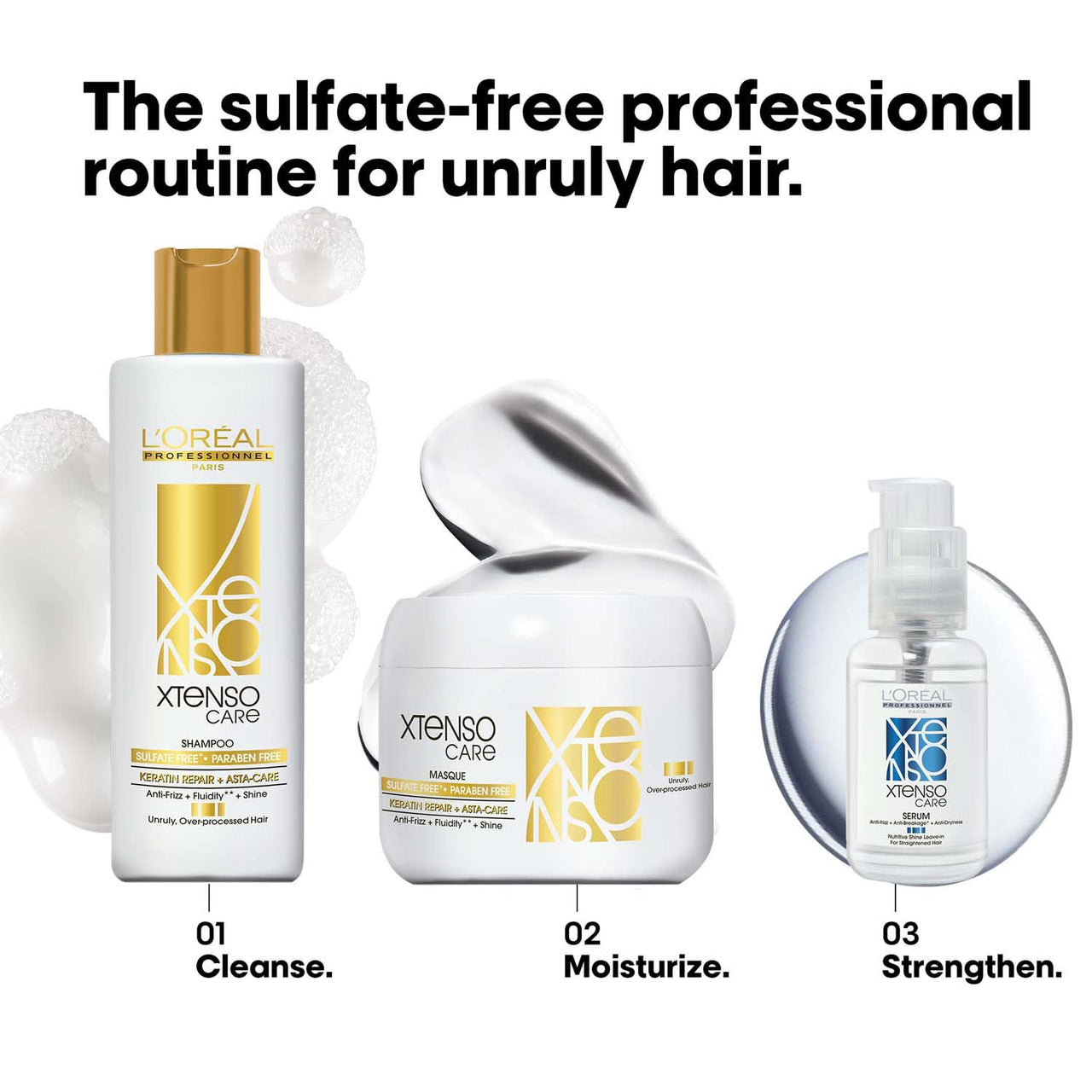 L'OREAL PROFESSIONNEL PARIS Xtenso Care Sulfate-Free* Shampoo 250Ml And Hair Masque 200Ml Combo For All Hair Types (Pack Of 2)