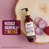 WOW Skin Science Onion Conditioner With Red Onion Seed Oil Extract, Black Seed Oil & Pro-Vitamin B5 - No Parabens, Mineral Oil, Silicones, Color & Peg - 250 ml