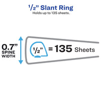 Avery Heavy-Duty Dual Color 3 Ring Binder, 1/2 Inch Slant Rings, White/Black View Binder (17880) .5