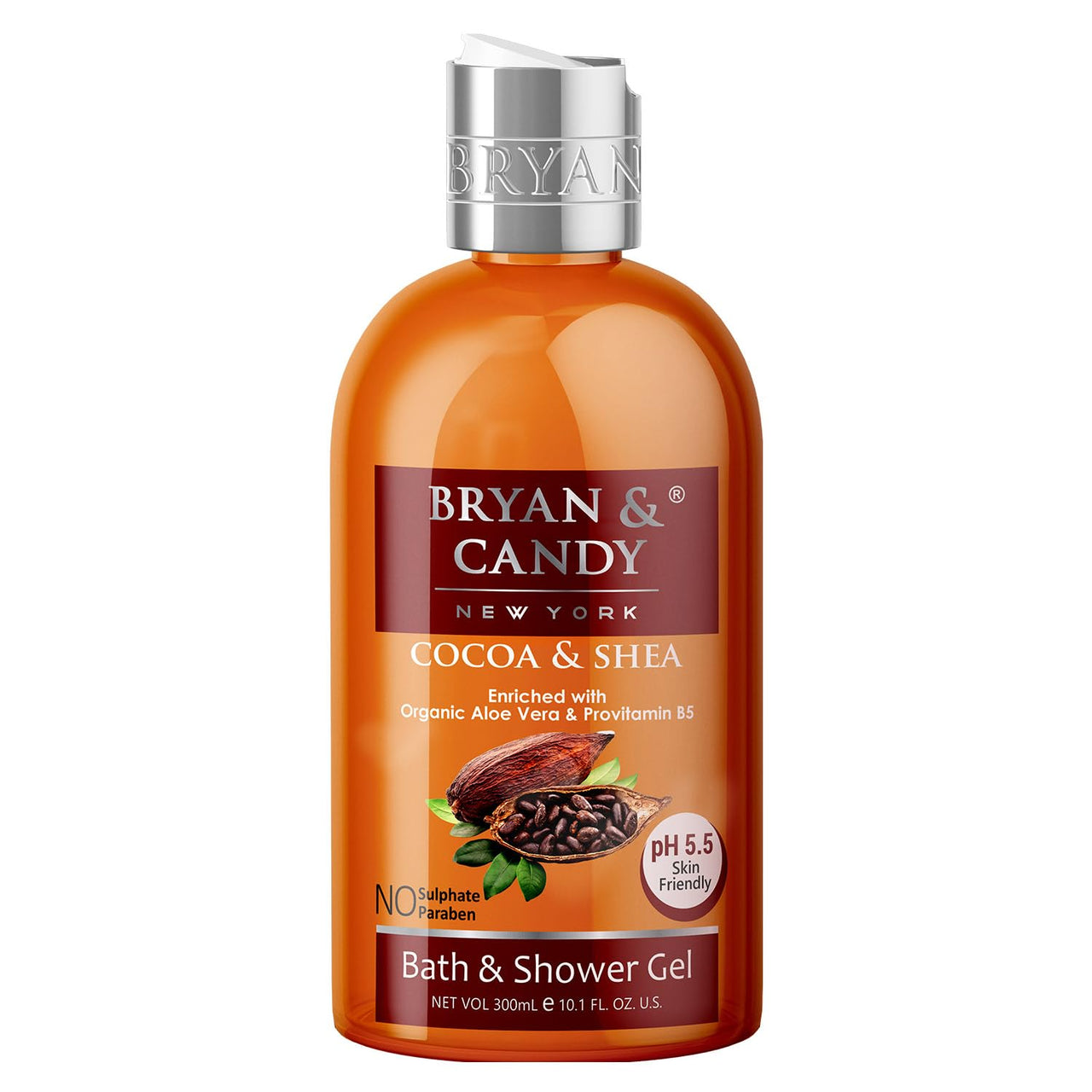 Bryan & Candy Shower Gel with Aloe Vera. Gentle, Moisturizing Body Wash for Soft, Supple Skin (Cocoa Shea Shower Gel, 300ml)