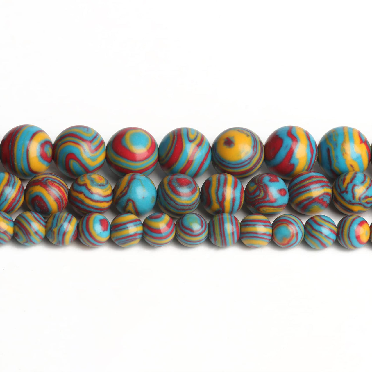 35pcs 10mm Natural Stone Beads Colorful Malachite Beads Energy Crystal Healing Power Gemstone for Jewelry Making, DIY Bracelet Necklace