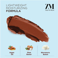ZM Zayn & Myza Rich Matte Lipstick | Smooth and Light Weight | Intense Color in one Swipe | High Pigmentation Bullet Lip Stick Enriched with Argan oil, Murumuru and Shea Butter, (4.2 g, Forbidden)