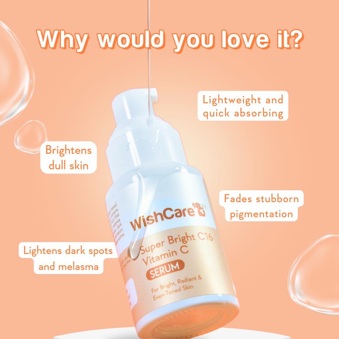 WishCare Super Bright Vitamin C Face Serum and Vitamin C Pure Glow Milk Sunscreen with SPF 50 PA+++(30ml + 50ml)