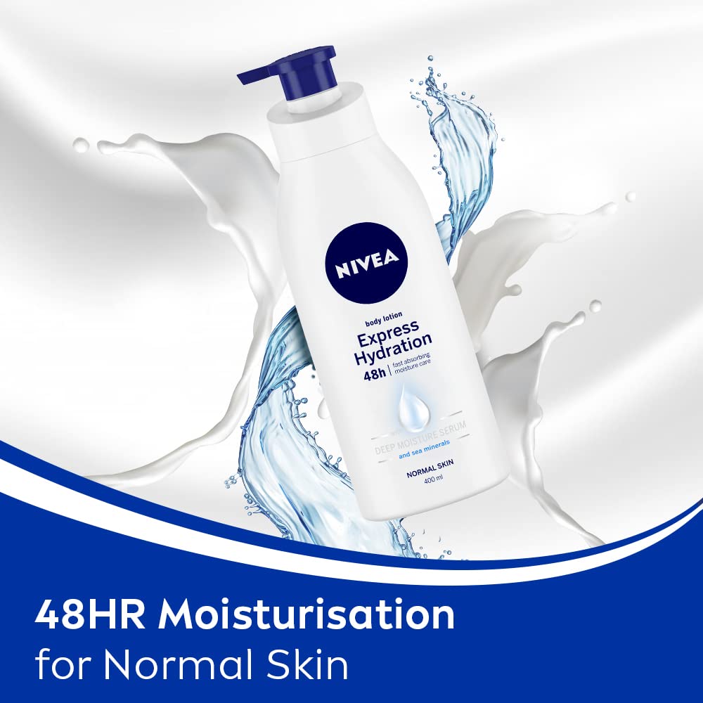 NIVEA Body Lotion For Men & Women, Express Hydration, for Fast Absorption, 200 ml