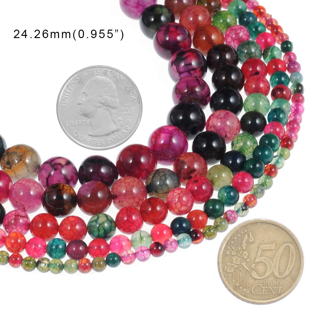 Stone Beads 6mm Multi-Color Tourmaline Gemstone Round Loose Beads Crystal Energy Stone Healing Power for Jewelry Making DIY,1 Strand 15"