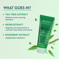 Jovees Herbal Neem Face Wash For Clear Skin with Neem & Tea Tree Ext | Gentle For Acne-Prone Skin | Controls Oil, Pimples and Dark Spots | Acne Control Cleanser For All Skin Type - 120ml (pack of 3)