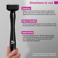 Sotrue Derma Stamp for Hair Growth | Stainless Steel Coated Adjustable Needles 0.25mm to 3mm | 140 Microneedling Stamp for Skin Repair, Face, Hair & Beard Growth | Reduces Acne Scars | Safe & Effective To Use