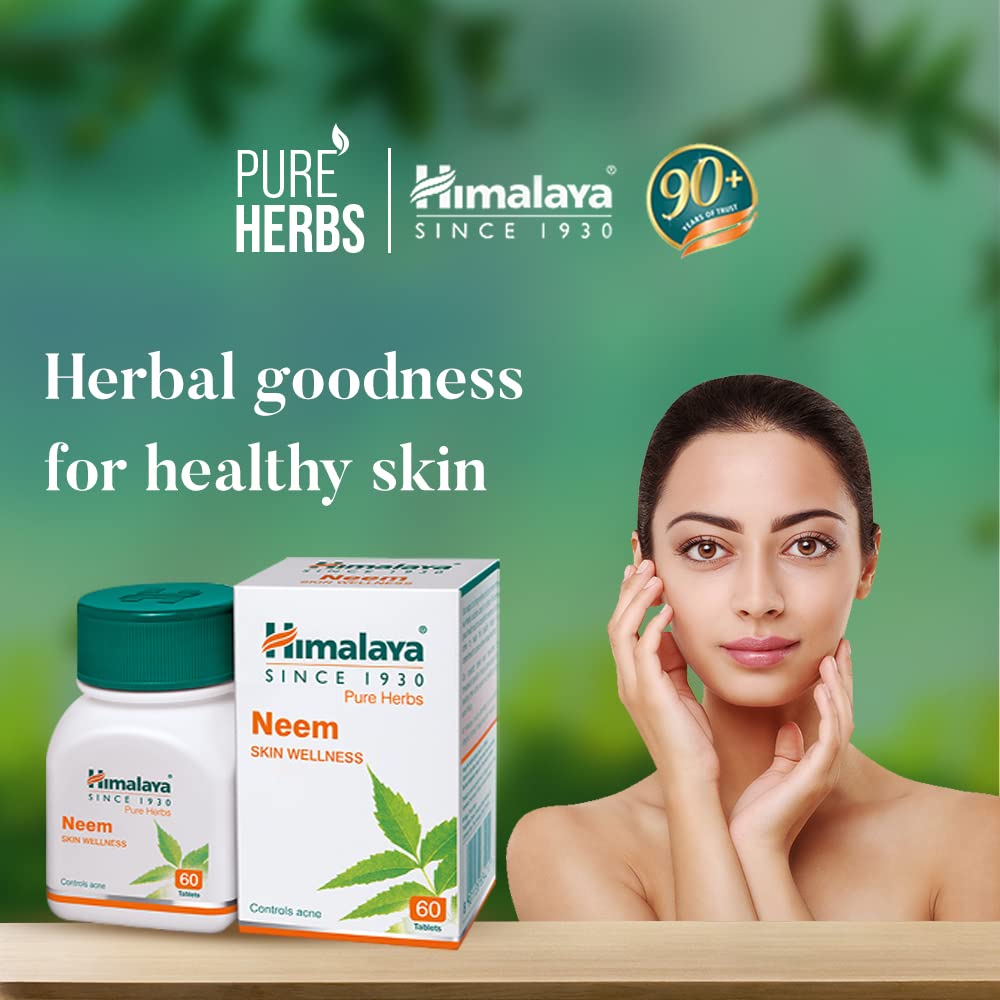 Himalaya Wellness Pure Herbs Neem Skin Wellness Controls acne Tablets 60 Count & Himalaya Wellness Pure Herbs Meshashringi Metabolic Wellness 60 Tablet