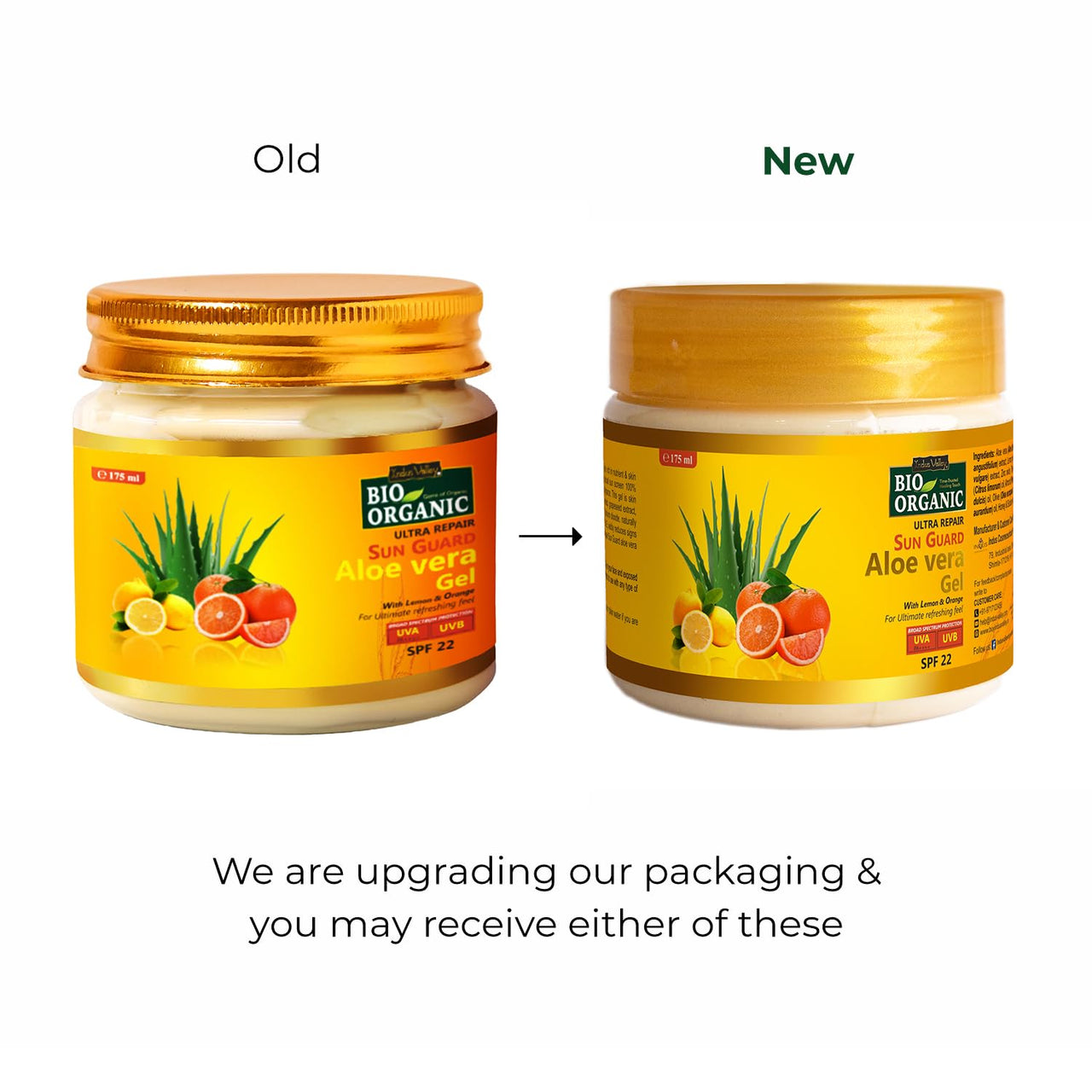 INDUS VALLEY Bio Organic Sun Guard Aloe Vera Gel With Lemon & Orange For Ultimate Refreshing Feel (175ml)