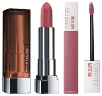 Maybelline New York Super Stay Matte Ink Liquid Lipstick, 15 Lover, 5ml and Maybelline New York Color Sensational Creamy Matte Lipstick, 660 Touch of Spice, 3.9g