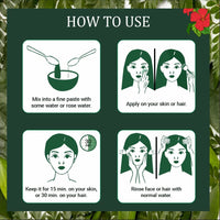 INDUS VALLEY Organic Hibiscus Powder For Hair Care (Hibiscus + Brahmi + Tulsi Powder) -100g *3= 300g