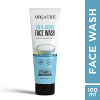 Orgatre Anti Aging Face Wash, 100ml, With Rice Water, Collagen, Hyaluronic Acid, Retinol