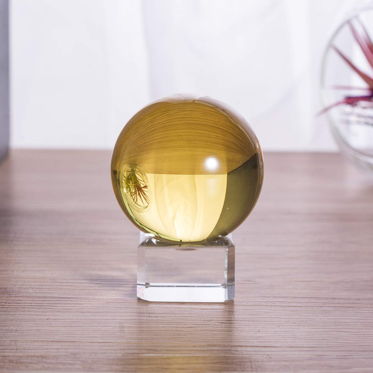 LONGWIN 40mm(1.6 inch) Solid Mini Fengshui Crystal Ball Healing Crystals(Yellow) Yellow