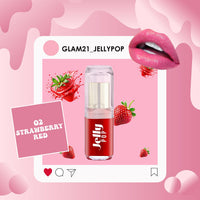 Glam21 Jelly Pop fruity gel lipstick| Moisturising | Glossy Finish | Gives a Natural Colour | Lightweight | 02- Strawberry Red, 3.5gm