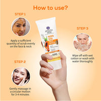 Ayouthveda Papaya Vera Face Scrub with Walnut, Green Tea & Vitamin E | Gently Exfoliates, Unclogs Pores & Brightens Skin | Suitable for Dry to Normal Skin Types| 100g