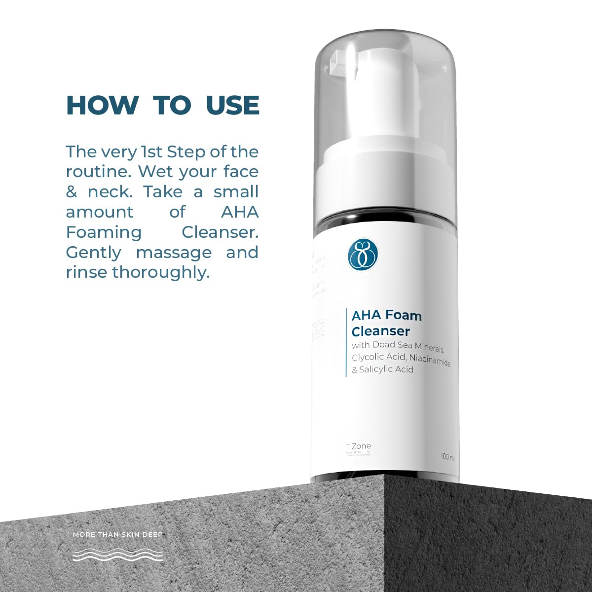 SEASOUL AHA Foam Cleanser - 100ml | Acne Control & Skin Brightening Face Wash | Enriched with Glycolic Acid, Salicylic Acid, Niacinamide & Dead Sea Minerals | All Skin Types