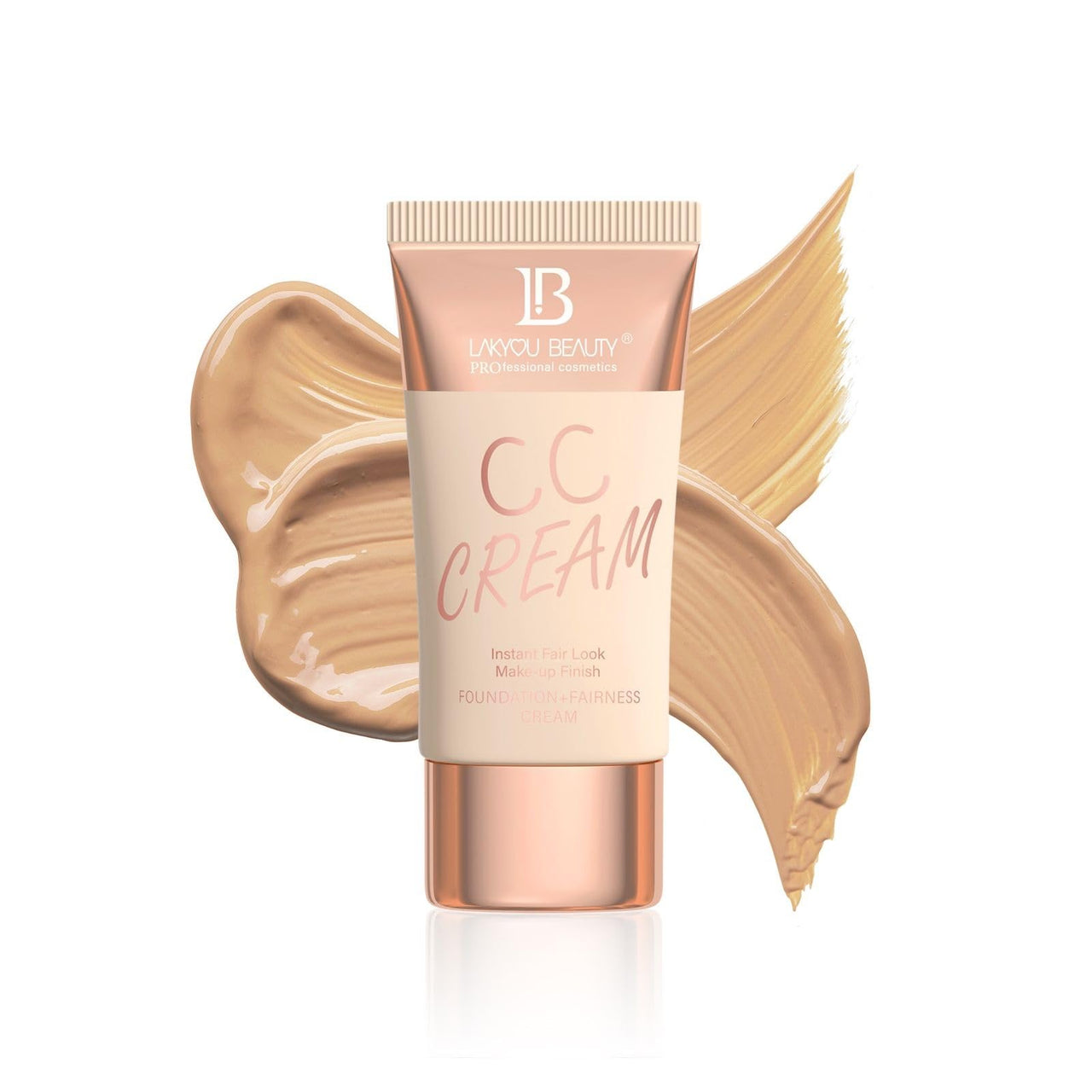 Lakyou Beauty CC Cream | I nstant Fair Look | Makeup Finish | Foundation+Fairness Cream | SPF-15 | Matte Non Oily Feel | Even Skin Tone | Shade-06 (Pure Beige) | 60g