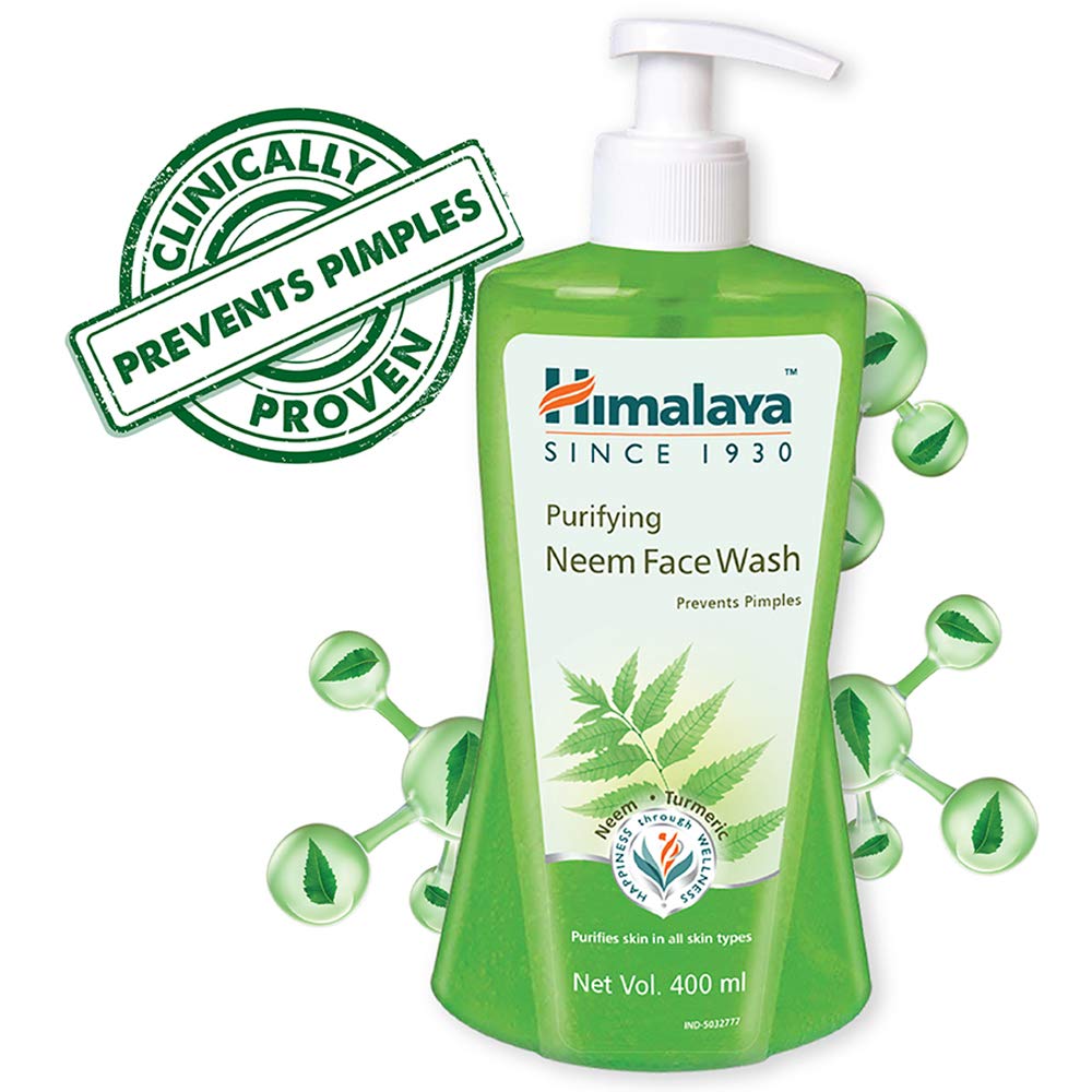 Himalaya Purifying Neem Face Wash, 400ml and Himalaya Herbals Neem and Turmeric Soap, 125gm (Pack of 4) with Value Pack Save Rs.20